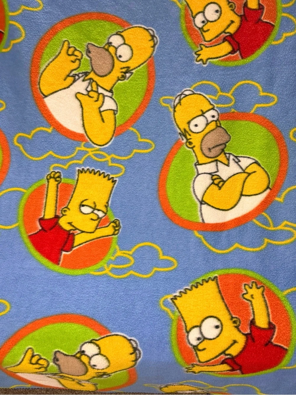 The Simpsons Character Fleece Throw Blanket - Cartoon Print #90’s Fleece Blanket